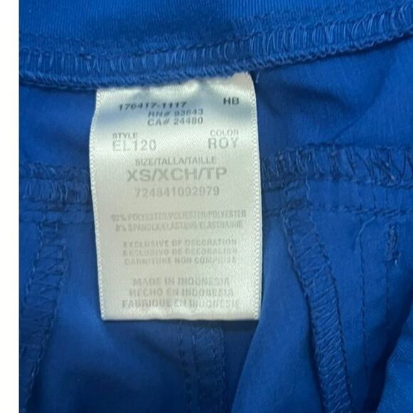 EUC Elle bright blue scrub pants cargo style sz XS nurse doctor medical - Picture 4 of 5